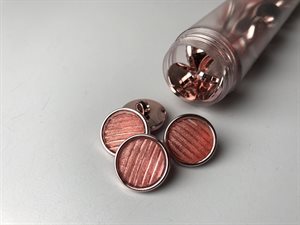 Knap - flot glimmer i klar rosa, 18 mm